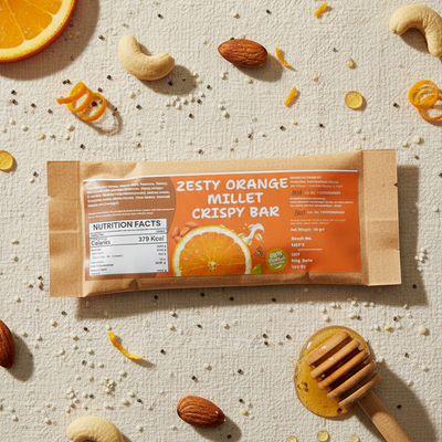 Zesty Orange Millet Crispy BAR 35g | मिलेट ऑरेंज बार