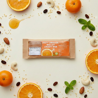 Zesty Orange Millet Crispy BAR 35g | मिलेट ऑरेंज बार