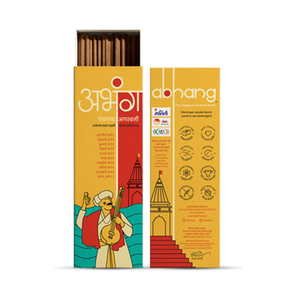 ABHANG Charcoal-Free Panchagavya Mild Agarbatti – 100g Avg 60 sticks | Natural, Mild Fragrance, Eco-Friendly, Made By Cow Dung, No Artificial Essence