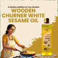 White Sesame Wooden Cold Pressed Oil | पांढरे तीळ तेल