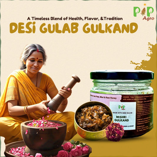 Desi Gulab Gulkand | 100% Sun-Cooked Pure Rose Petal | Jam Sweetened with Raw Sugar (Mishri) | गुलकंद