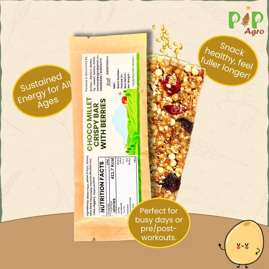 Millet Dryfruit Bar 40 gm | Almond, Dates, Cranberries & Foxtail - No Added Sugar | मिलेट ड्रायफ्रूट बार