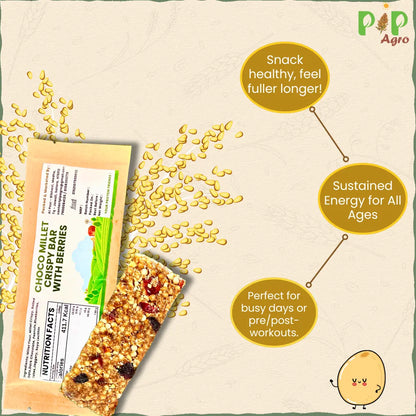 Millet Dryfruit Bar 40 gm | Almond, Dates, Cranberries & Foxtail - No Added Sugar | मिलेट ड्रायफ्रूट बार