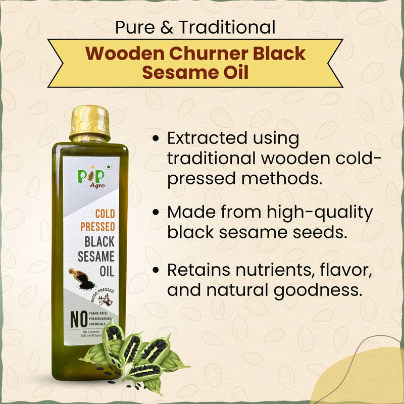 Black Sesame Oil Wooden Cold Pressed | काळे तीळ तेल