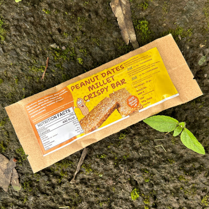 Dates Peanut Milet Crispy BAR 40g | Oats,Dates, Peanut & Super Seeds - No Added Sugar | मिलेट पिनट बार