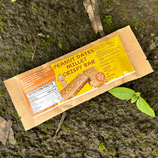 Dates Peanut Milet Crispy BAR 40g | Oats,Dates, Peanut & Super Seeds - No Added Sugar | मिलेट पिनट बार