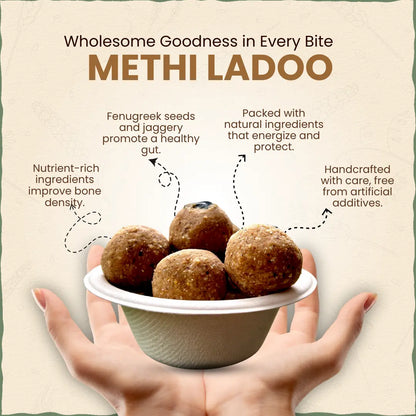 Methi Dry Fruit Jaggery-Ghee Ladoo / Laddu 200 gm | मेथी लाडू