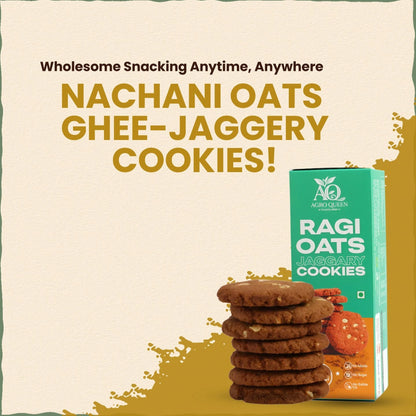 Ragi / Nachani Oats Ghee-Jaggery cookies | नाचणी ओट्कुस कुकीज