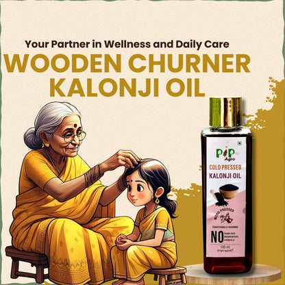 Wooden Churner Kalonji Oil | Protects Hair & Scalp - Cold Pressed | कलोंजी तेल