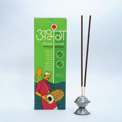 ABHANG Charcoal-Free Lemongrass Incense Sticks / Agarbatti - 100g Avg 60 sticks | Natural,Long-Lasting Fragrance, Made By Cow Dung