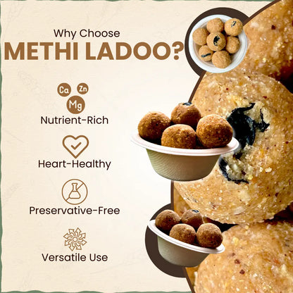 Methi Dry Fruit Jaggery-Ghee Ladoo / Laddu 200 gm | मेथी लाडू