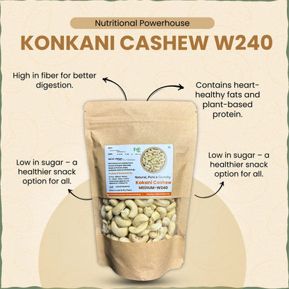 Konkani Cashew | Konkani Kaju | Medium-W240 | काजू 240