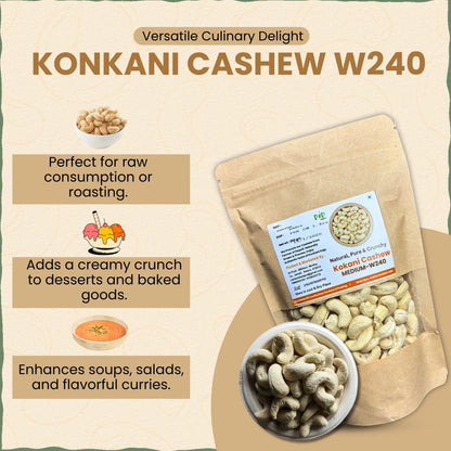 Konkani Cashew | Konkani Kaju | Medium-W240 | काजू 240