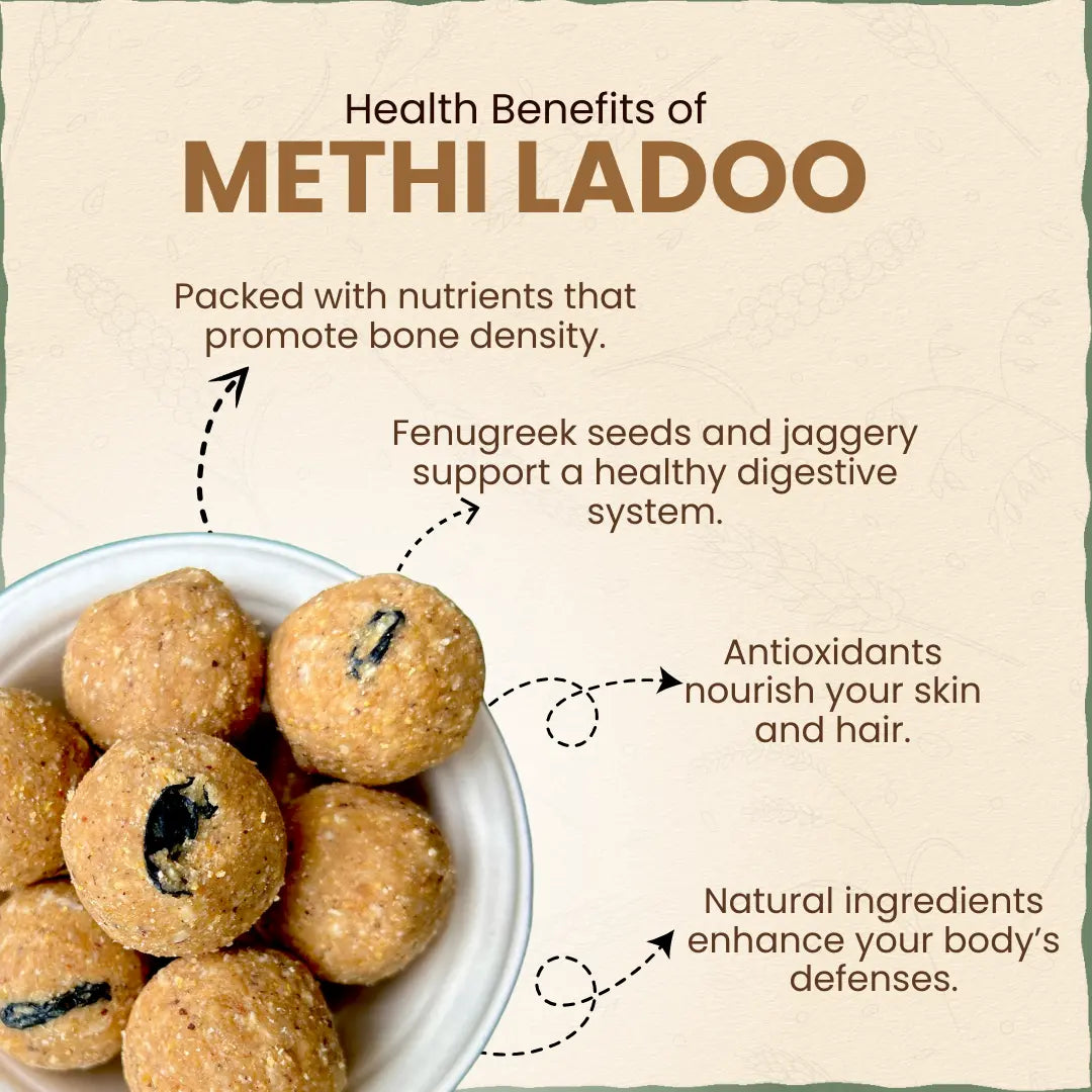 Methi Dry Fruit Jaggery-Ghee Ladoo / Laddu 200 gm | मेथी लाडू