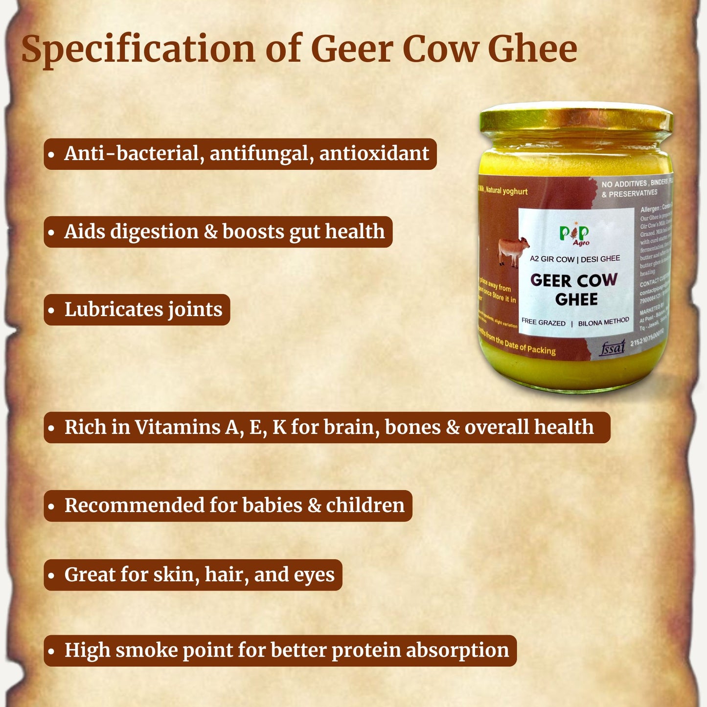 Desi Gir | Geer Cow Bilona A2 Ghee | गीर गाईचे तूप