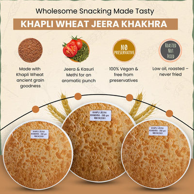Khapli Wheat Jeera Khakhra | खपली गहू जिरा खाखरा