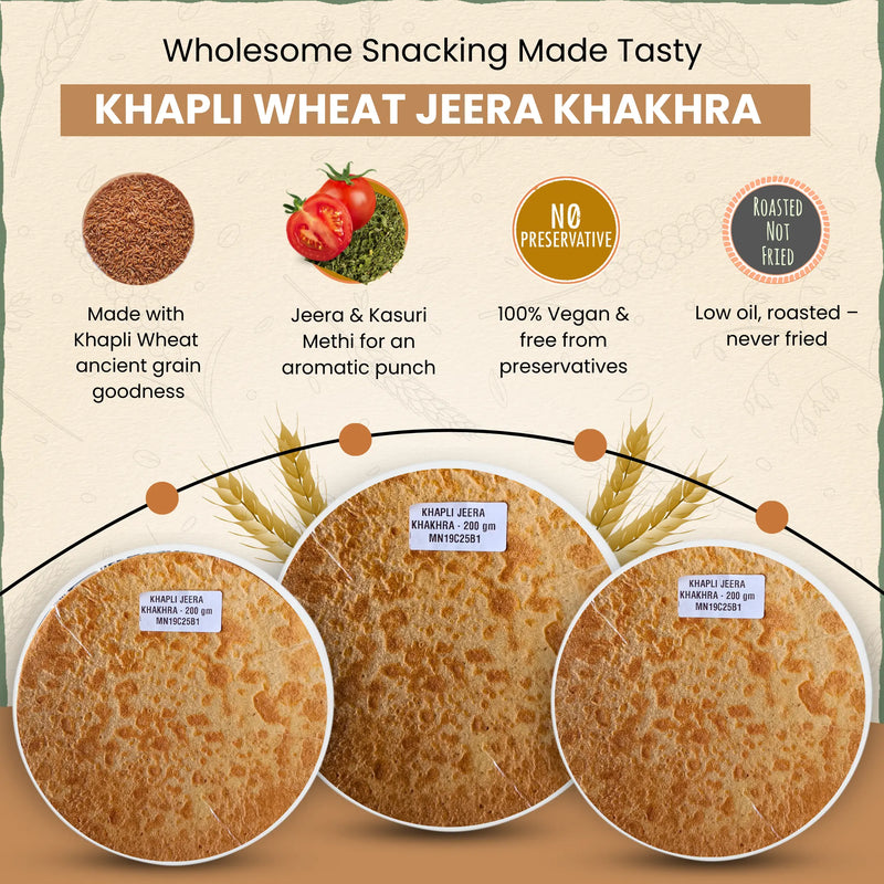 Khapli Wheat Jeera Khakhra | खपली गहू जिरा खाखरा
