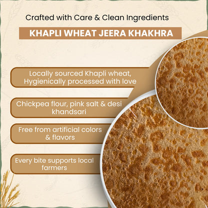 Khapli Wheat Jeera Khakhra 200gm | NO Palm Oil | खपली गहू जिरा खाखरा