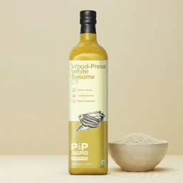 White Sesame Wooden Cold Pressed Oil | पांढरे तीळ तेल