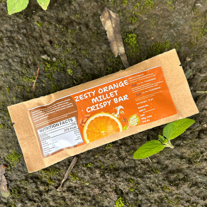 Zesty Orange Millet Crispy BAR 40g | Oats,Almond, Dates, Peanut & Super Seeds - No Added Sugar | मिलेट ऑरेंज बार