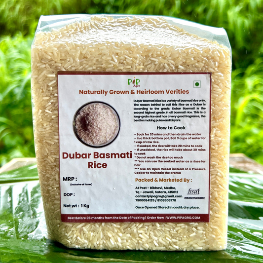 Dubar Basmati (Semi Polished) Rice | दुबार बासमती तांदूळ