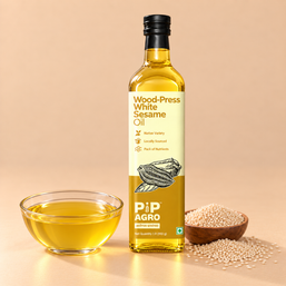 White Sesame Wooden Cold Pressed Oil | पांढरे तीळ तेल