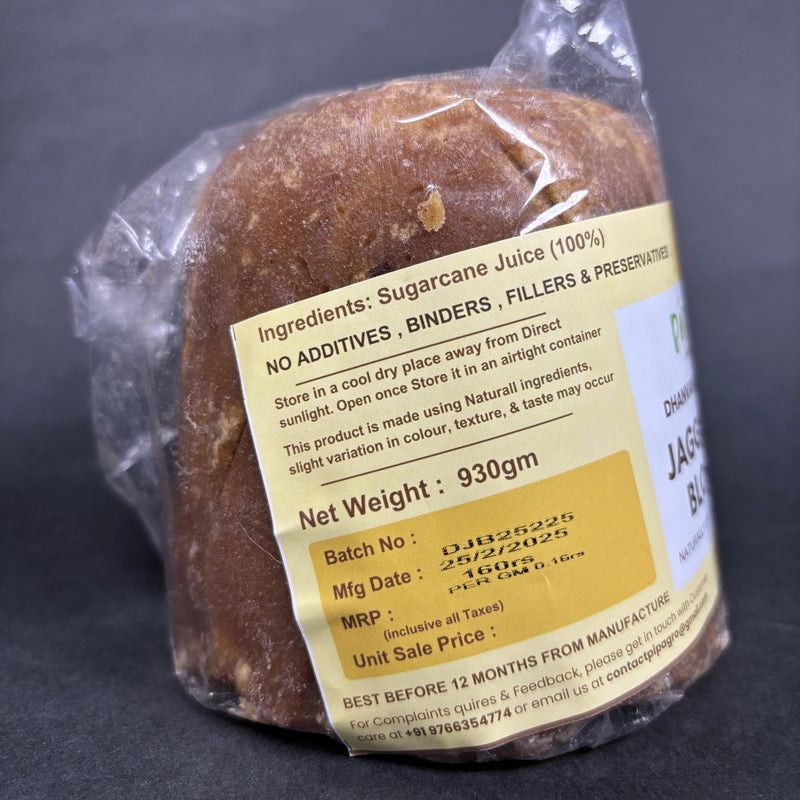 Dhanvantari's Black Jaggery Slab | काळा गुळ