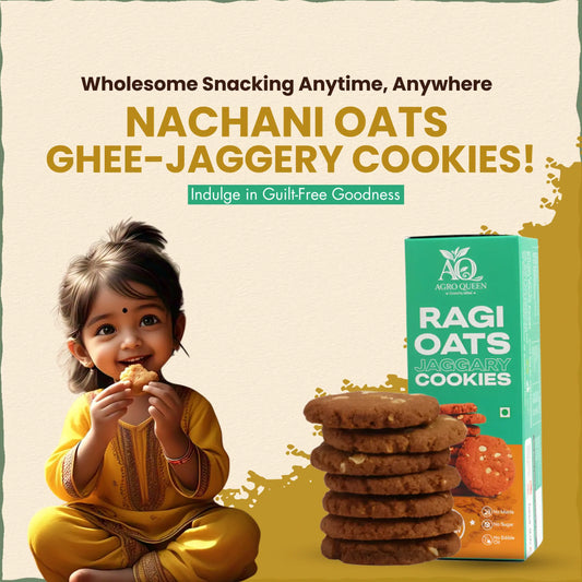 Ragi / Nachani Oats Ghee-Jaggery cookies | नाचणी ओट्कुस कुकीज