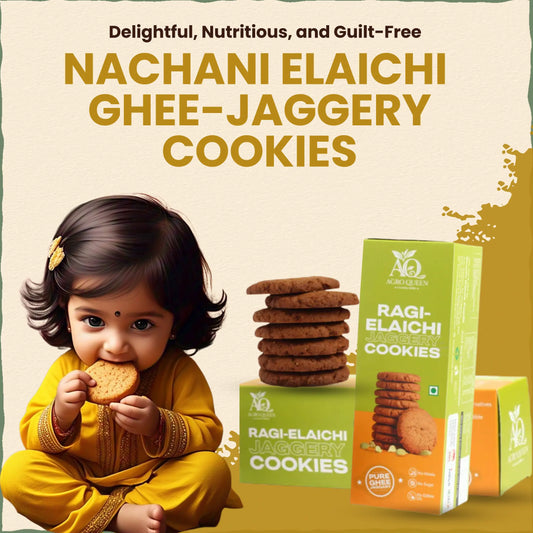 Ragi / Nachani Elaichi Ghee-Jaggery cookies | नाचणी वेलची कुकीज