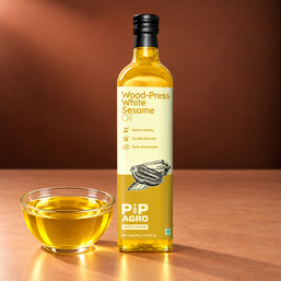 White Sesame Wooden Cold Pressed Oil | पांढरे तीळ तेल