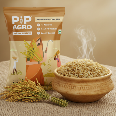 Indrayani Brown (Unpolished) Rice | इंद्रायणी ब्राऊन तांदूळ