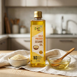 White Sesame Wooden Cold Pressed Oil | पांढरे तीळ तेल