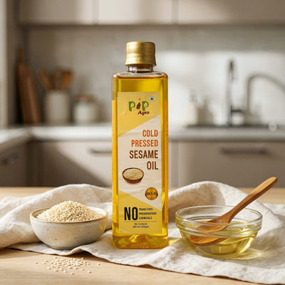 White Sesame Wooden Cold Pressed Oil | पांढरे तीळ तेल