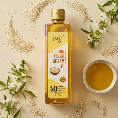 White Sesame Wooden Cold Pressed Oil | पांढरे तीळ तेल